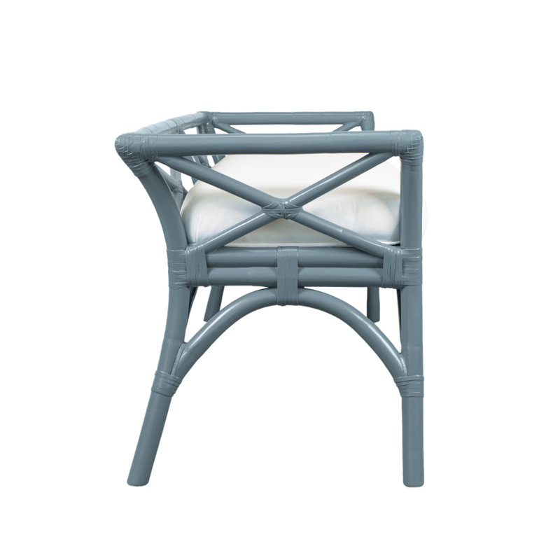 Wicker Bench, Regatta Blue