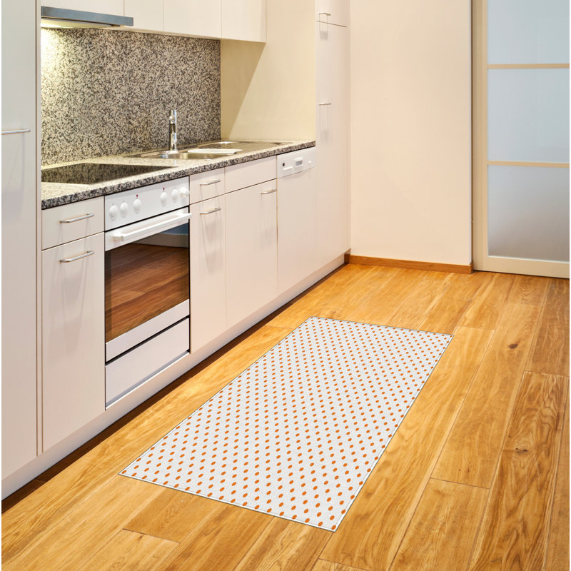 Orange High Density Long Fiber Poly Threads Decorative Area Rug Carpet, Rectangle 2'7" x 5'