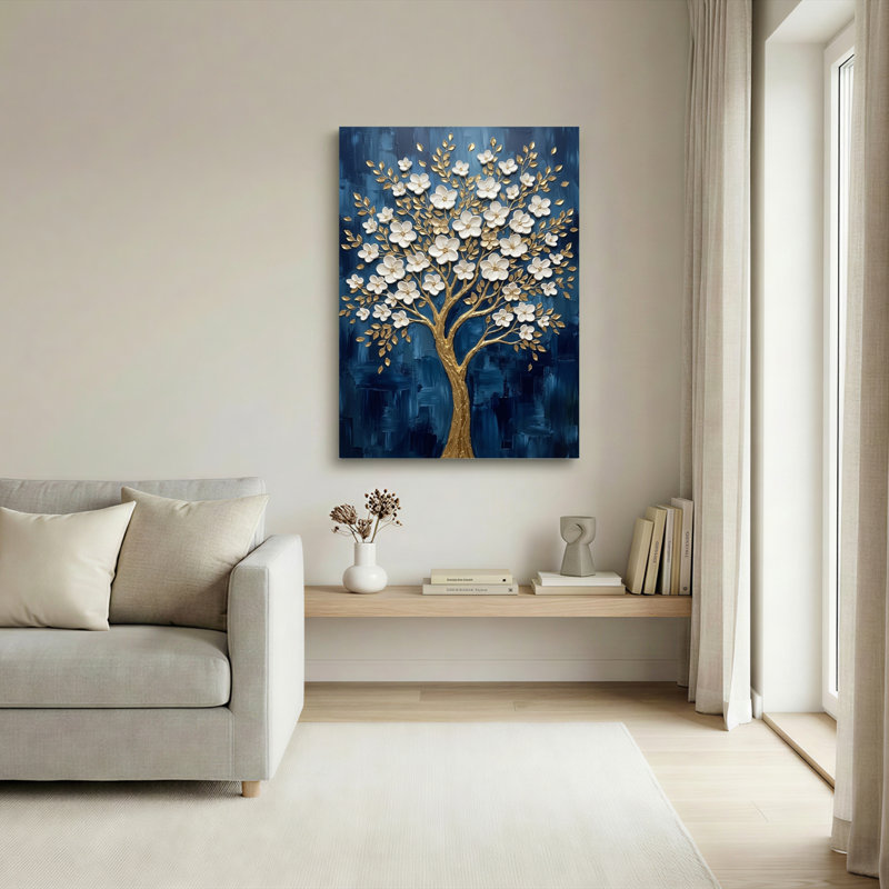 Ensemble de 1 tableau sur toile Arbre d'or, H 24 po x l 18 po, Wrapped Canvas
