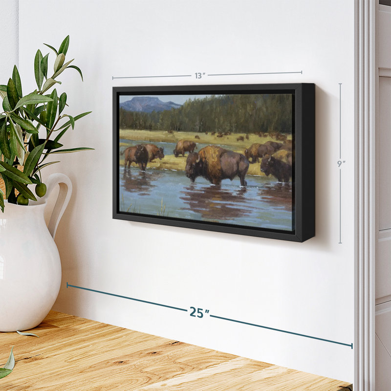 «Buffalo Crossing Wall Art», H 13 po x l 9 po