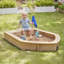 Kids Boat Sandpit with Seating and Cover