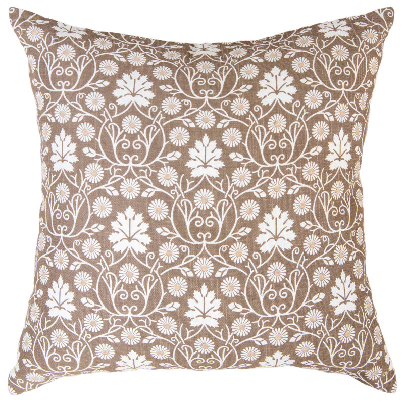 100% Cotton Throw Pillow, Polyester, Mocha