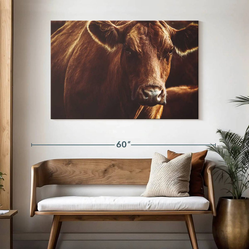 Brampt Expressive Brown Cow, 32" H x 48" W