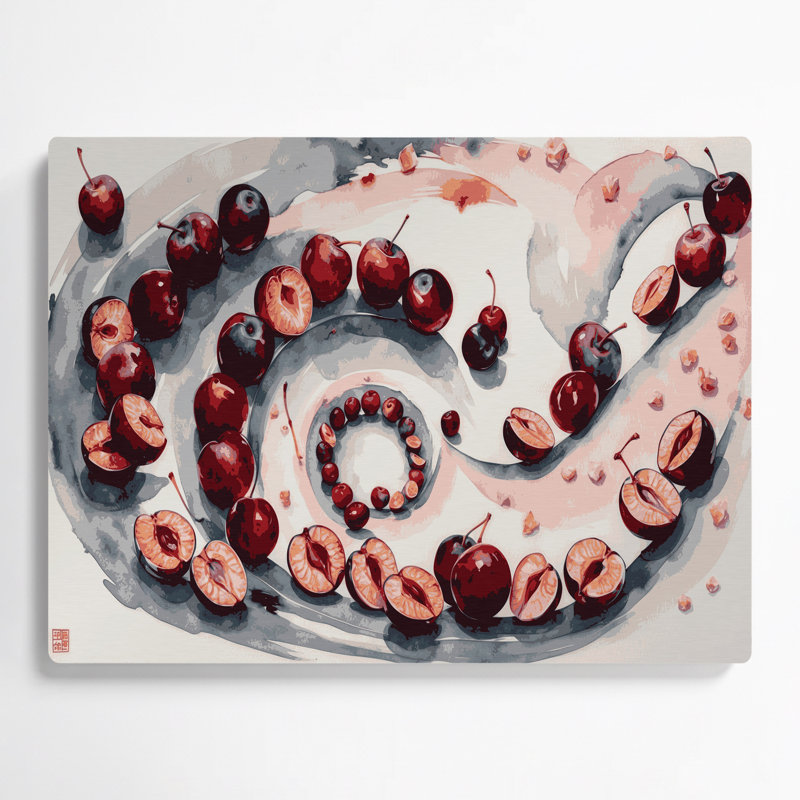 Art mural en métal Fruit Umeboshi, H 16 po x l 20 po