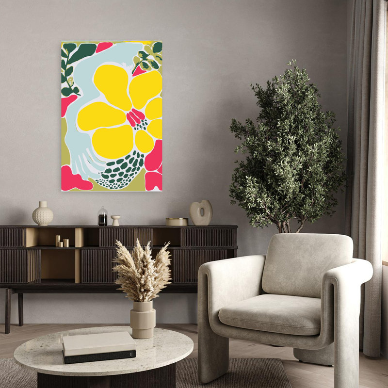 Art contemporain, art tropical moderne audacieux, H 36 po x l 24 po
