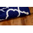 Rodgers Hand Woven Flat Weave Banana Silk/Wool/Cotton Geometric Rug in Navy/Ivory-1302693202