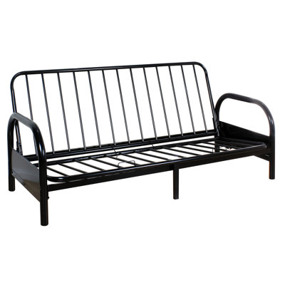 Structure de futon ajustable noire avec structure en métal pour les composants de l'espace de vie et une touche moderne