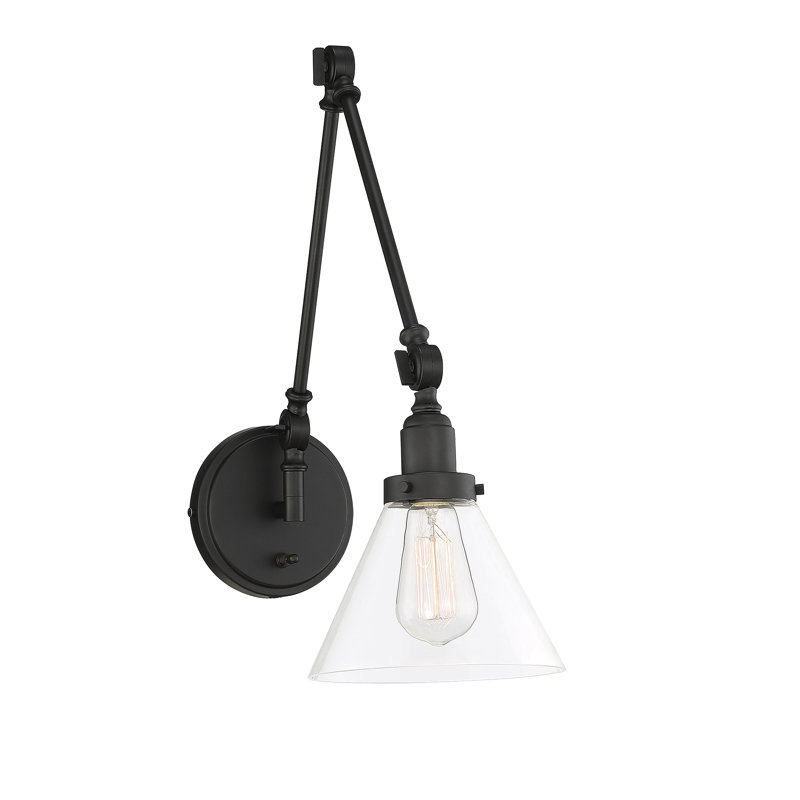 Applique murale à bras articulé 1 lumière Catalina, Noir mat