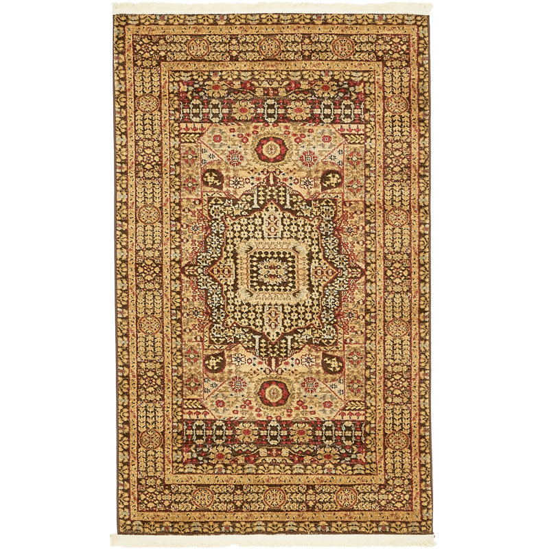 Tapis oriental beige / rouge Ophelia, Rectangle 2 pi x 3 pi 1 po