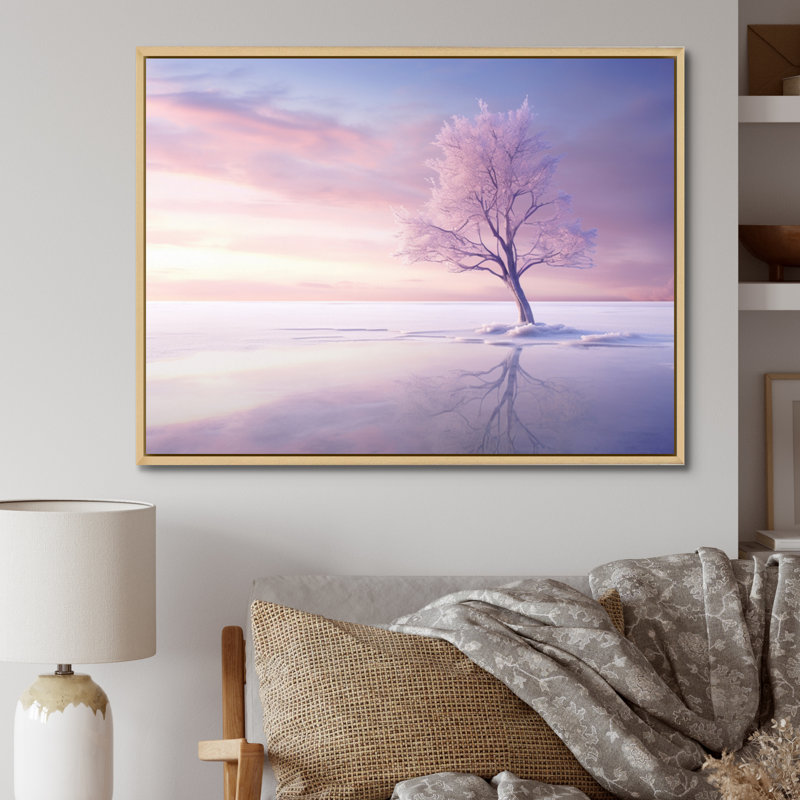 Sky Photo Pastel Dreamscape I - Landscapes Trees Canvas Wall Art, H 24 po x l 32 po x P 1 po, Cadre naturel flottant