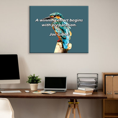 Artsy Quote "A winning effort begins with preparation." By Joe Gibbs Gallery Wrapped Canvas