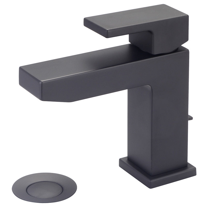 Mod Single-Hole Single-handle Bathroom Faucet with Drain Assembly, Matte Black
