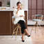 Ensemble de 2 tabourets de bar pivotants en tissu Blue Snow
