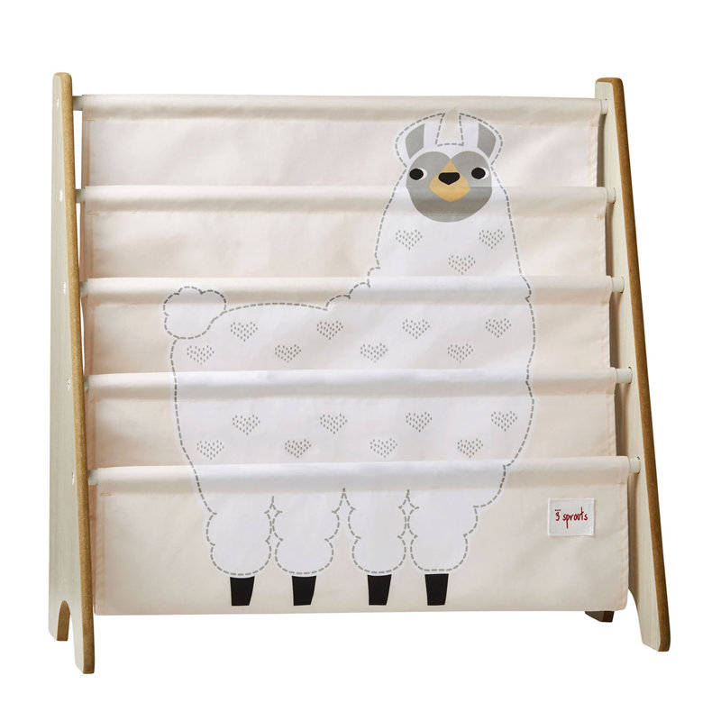 3 Sprouts - Book Shelf - Kids Book Rack Organizer  - Baby Room Bookcase, Llama