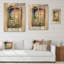 Été coucher de soleil floral fenêtre III sur bois-78650748