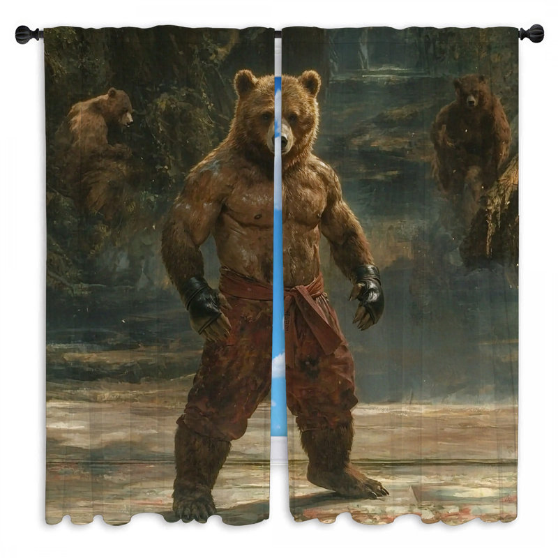 Rideaux Bear, L 20 po x L 52 po