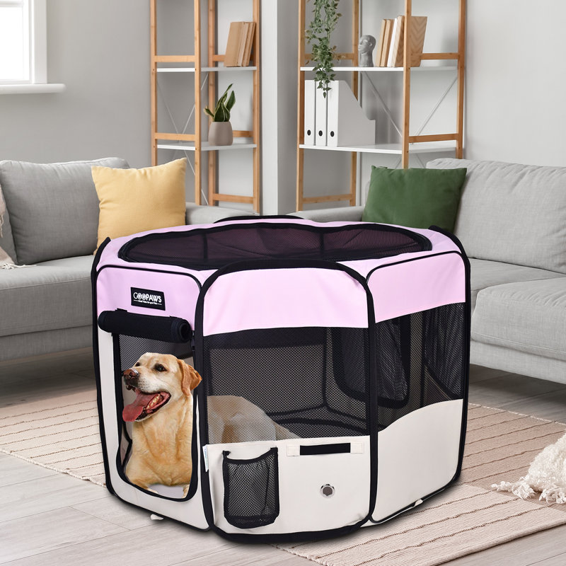 Enclos pour animaux doux, H 30 po x l 61 po x P 61 po, Rose