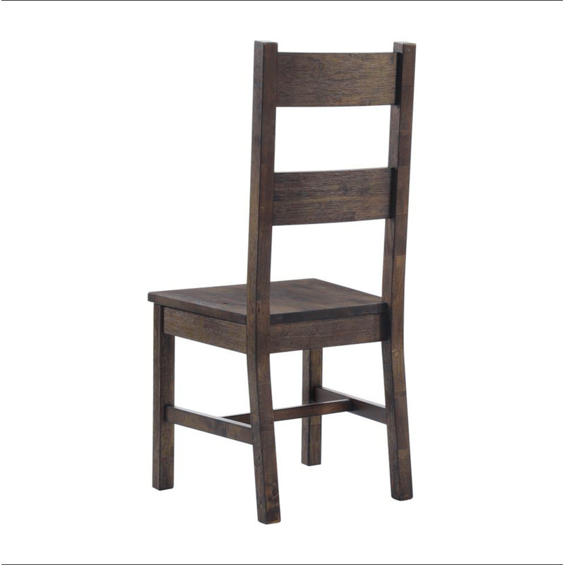 Ensemble de 2 chaises de salle à manger en bois brun doré rustique