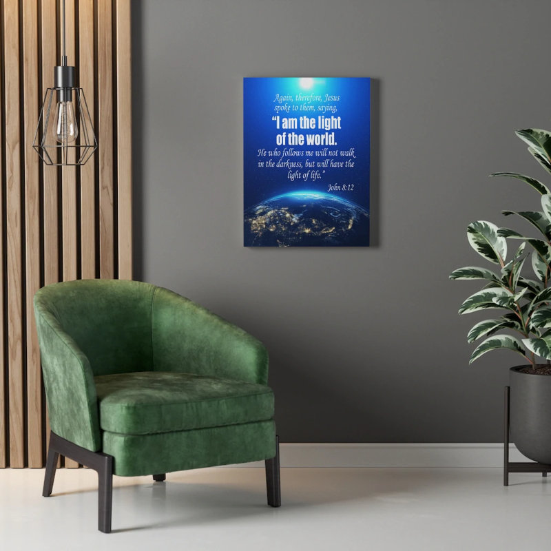 Faith Works John 8:12 - Wrapped Canvas Print, 41cm H x 30cm W