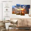 Lakeside Mountains, Montana, lac Saint Mary - 4 pièces sur toile tendue-92788729