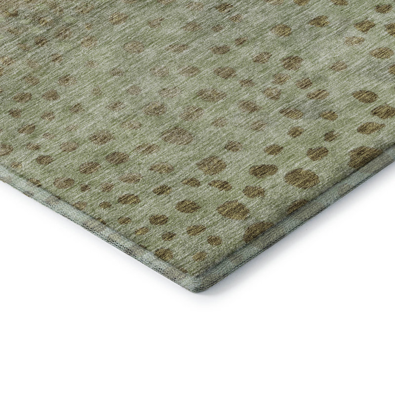 Premium Machine Washable Christina AMF1074 Circles Rug, Rectangle 8' x 10'