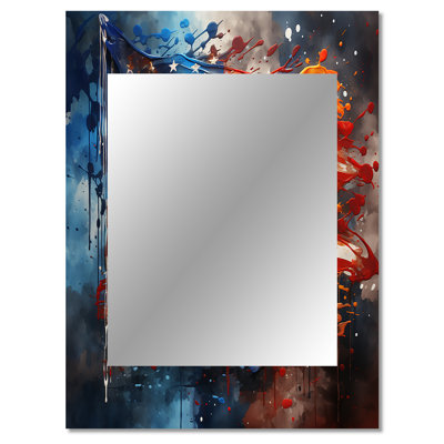 Modern USA Flag I - Flag Decorative Mirror, Traditional Large Wall Mirror, Printed Metal Art