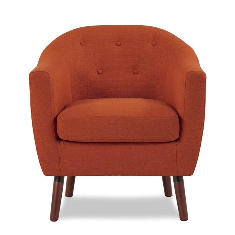 Bradyn Upholstered Barrel Chair, Orange