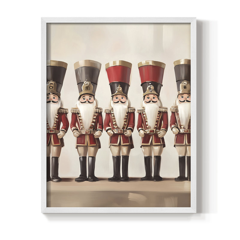 «Christmas Holiday Art», série 2-Lxxii, reproduction encadrée - bois massif, 15" H x 12" W, White
