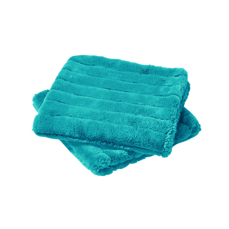 Housse de coussin en polyester Super Mink, Bleu carreau