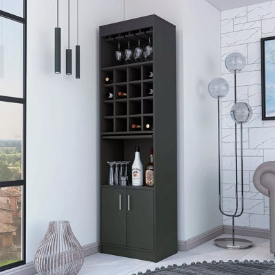 16-Bottle 1-Shelf Bar Cabinet