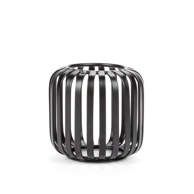 Small Ribbed Candle Holder, 3.50" H x 3.50" W x 3.50" D
