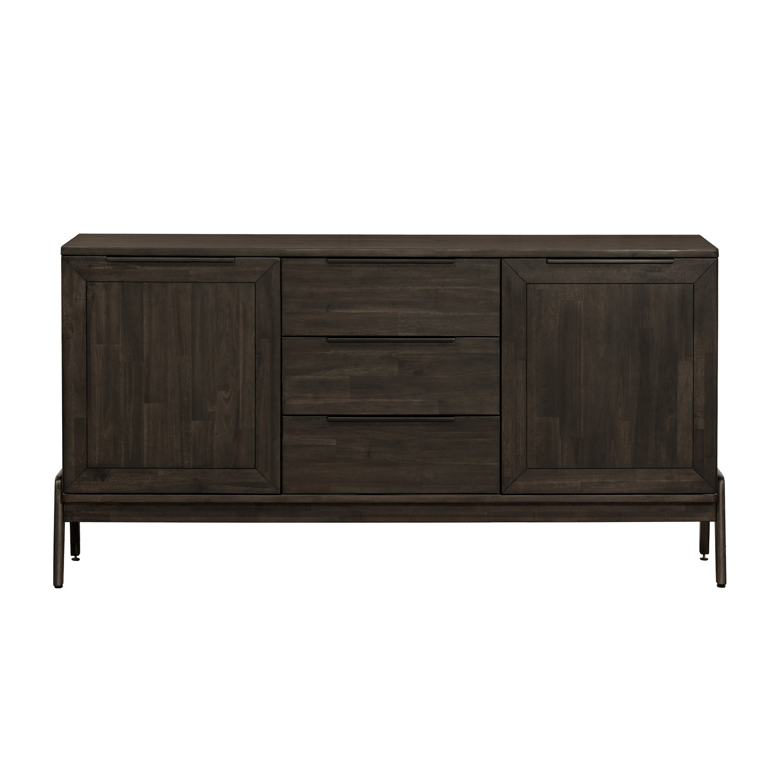 Vanfleet 63" 3-Drawer Acacia Wood Sideboard, Black