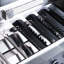 Gril noir avec six brûleurs tubulaires en acier inoxydable, sortie 85 000, grilles de 8 mm, plateau à graisse avant complet-128956887