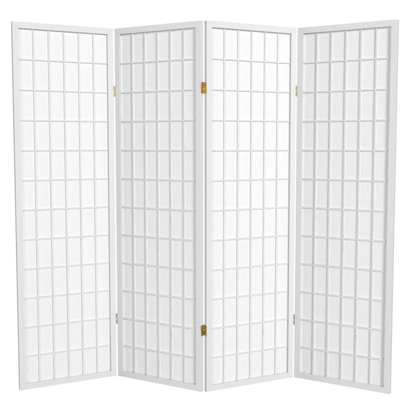 Paravent haut pliable 58,75 "Alex, Blanc, 4 panneaux
