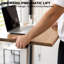 Bureau à roulettes pour ordinateur portable, réglable en hauteur, en chêne blanc massif de 70 cm (27,5 po), avec bord naturel.