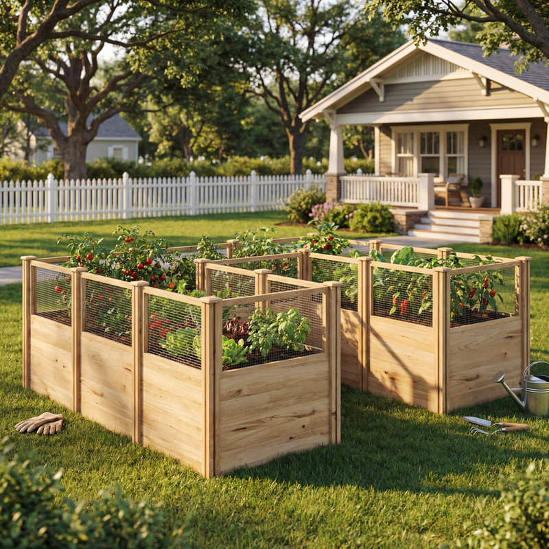 95" Solid Wood Raised Garden Bed
