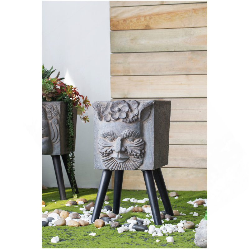 Pot de fleurs statue de dieu grec 11 "x 13" x 22 "avec pieds
