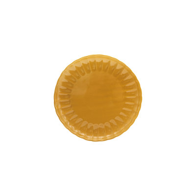 Round Stoneware Fluted Plate With Reactive Glaze
