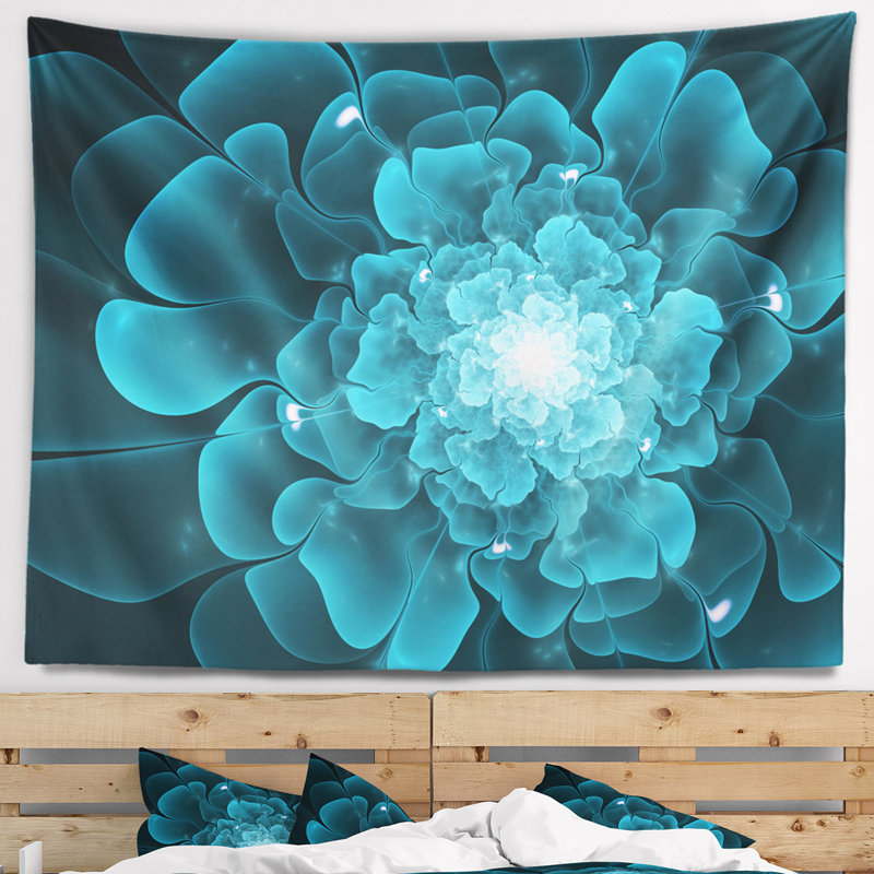 Tapisserie d'art numérique floral, H 32 po x l 39 po
