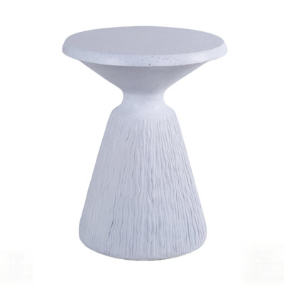 Cement Outdoor End Tables for Patio, Modern Small Round Side Table for Indoor and Outdoor Use, Tree Stump Design