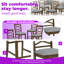 Ensemble de 4 chaises de salle à manger à hauteur de comptoir en bois massif avec dossier double en X et sièges rembourrés