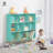 48-Inch Wide 10 Cube 3 Tier Wooden Bookshelf for Living Room, Bedroom, Office, Tiffany Green-587727768