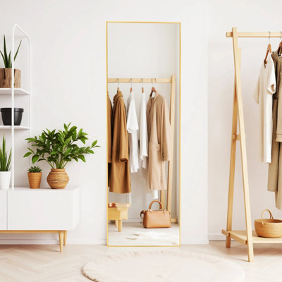 Miroir pleine grandeur, miroir de plancher suspendu ou adossé au mur, convenant à la chambre à coucher