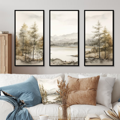 Paysage scandinave moderne Silence III - Ensemble de décorations murales scandinaves modernes