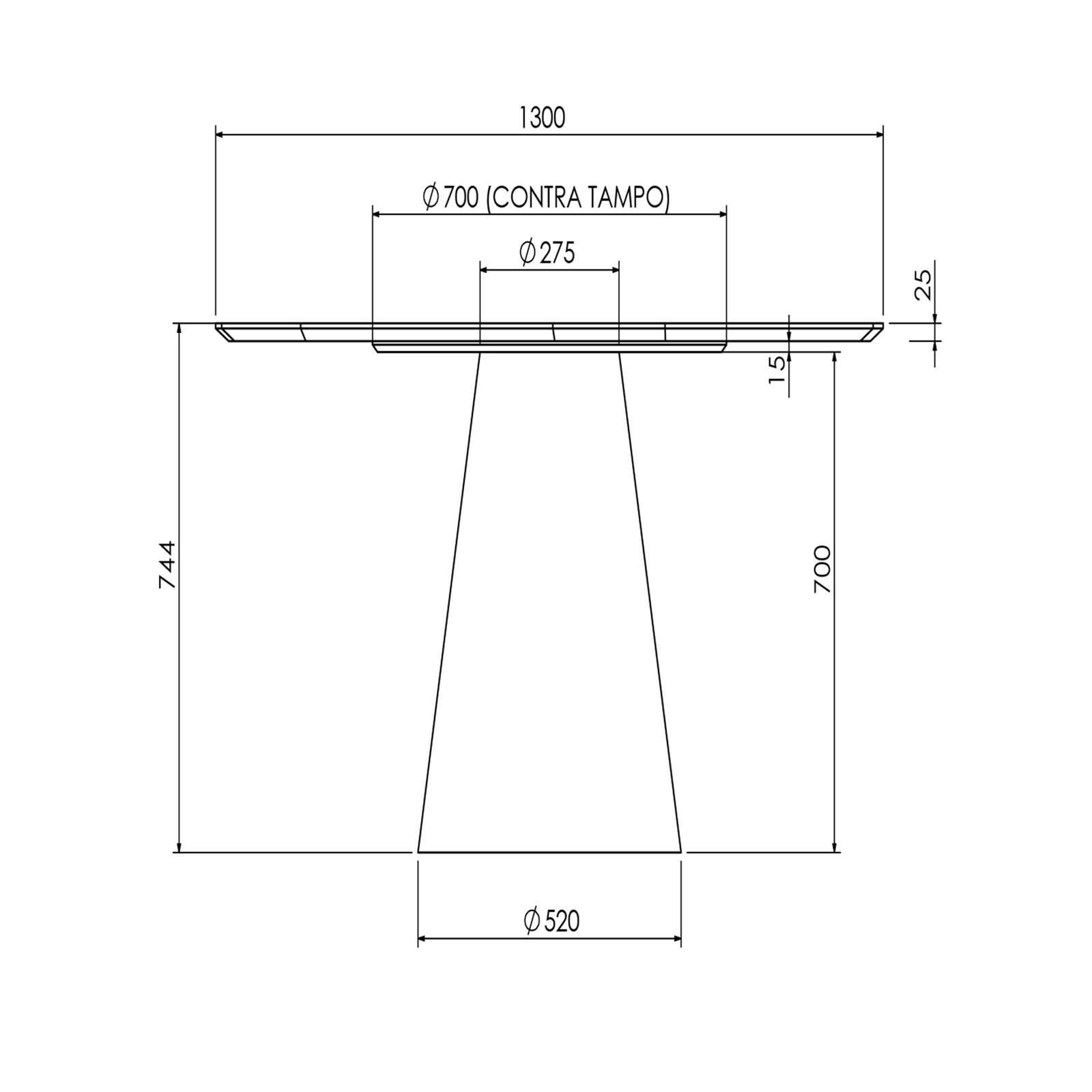 Ena Dining Table, Damasco
