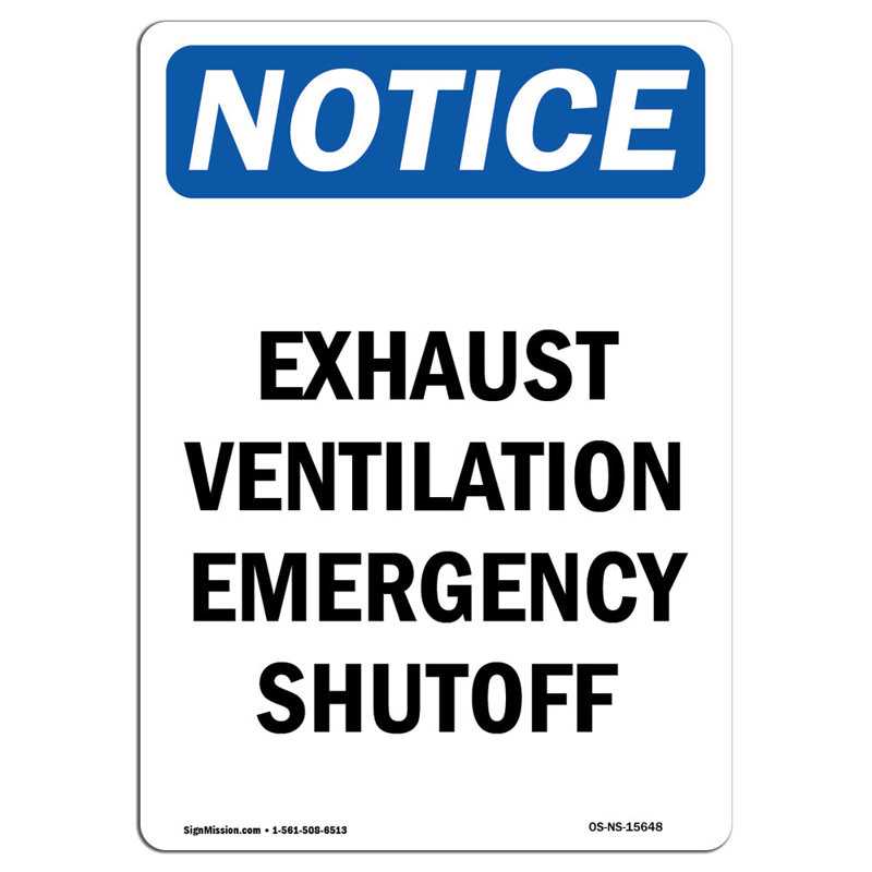 Signe d'arrêt d'urgence de la ventilation d'échappement