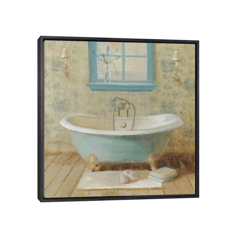 " Victorian Bath I " by Danhui Nai, No Matte, 18" H x 18" W x 1.5" D, Distressed Black Framed