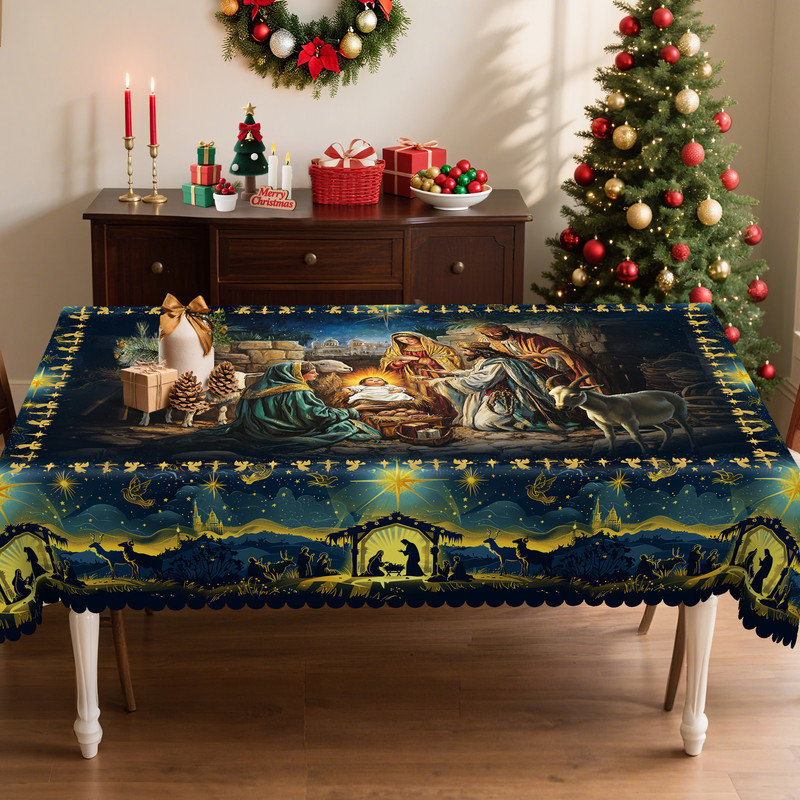 Nappe en polyester lavable foncé foncé, L 70,8 po x l 55,12 po