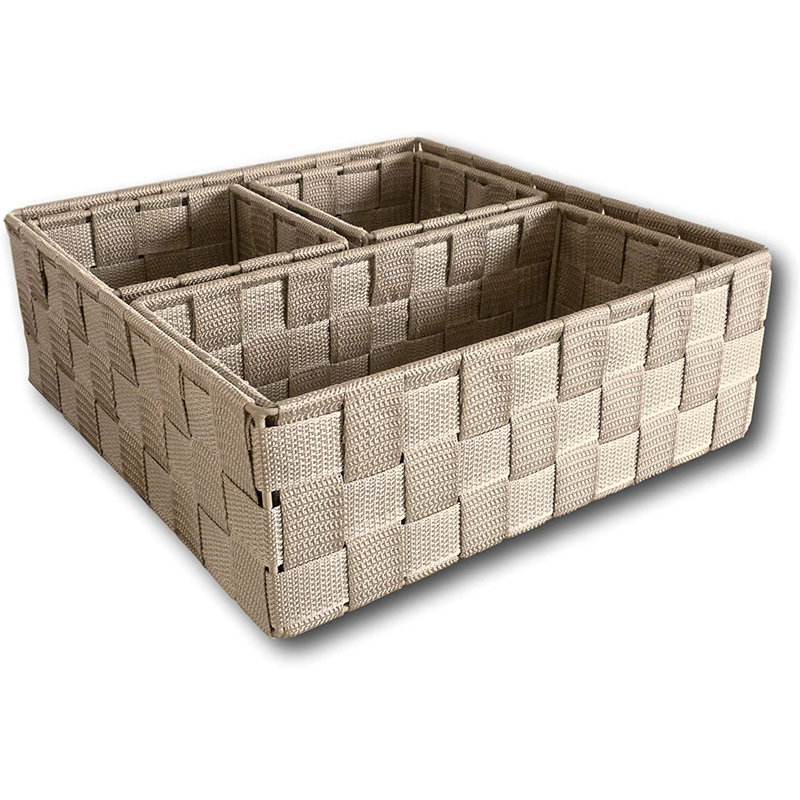 Ensemble de 4 paniers en tissu, Beige