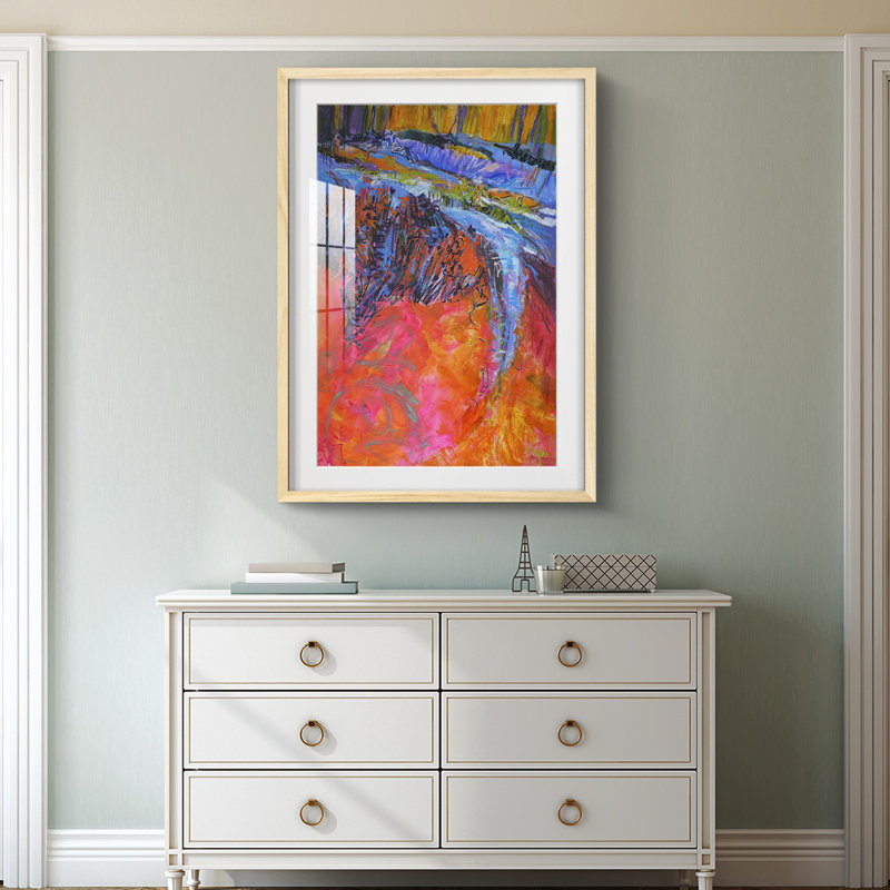 Vibrant Flow I -Framed Print, Natural, 25.5" H x 17.5" W